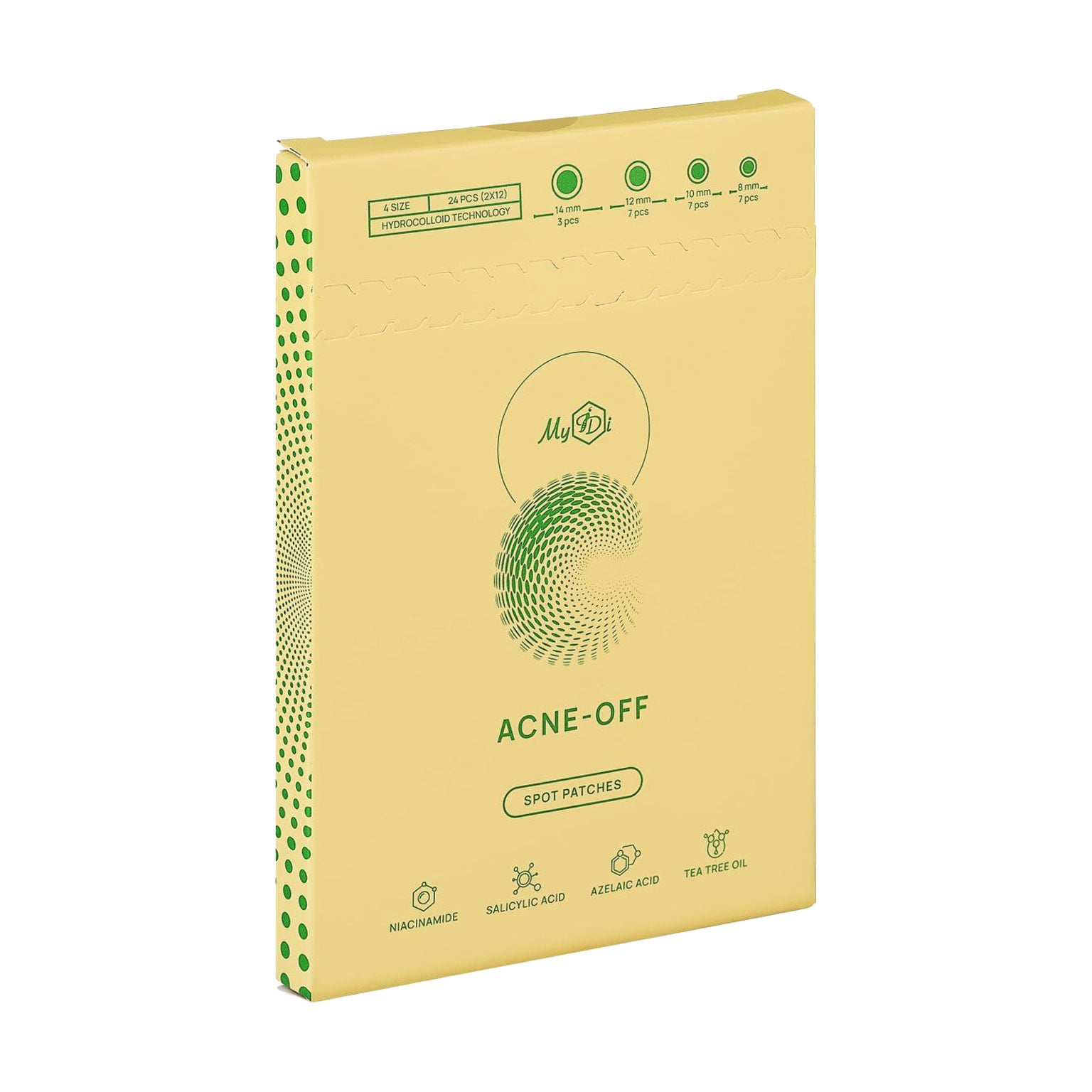 Гідроколоїдні патчі точкової дії MyIDi Acne-Off від прищів, 24 шт